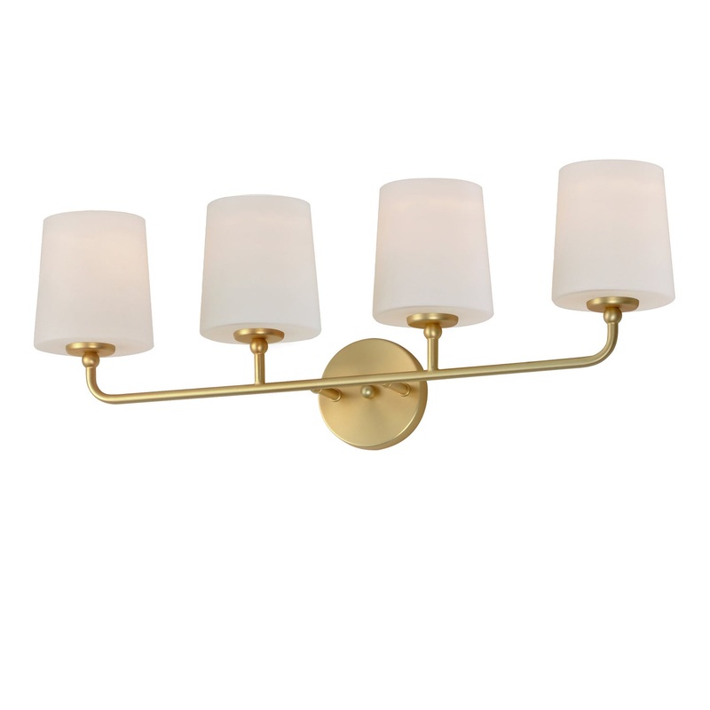 Bristol Four Light Bath Vanity in Satin Brass