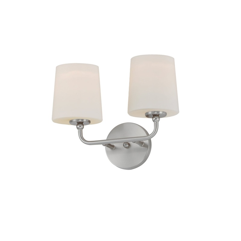 Bristol Two Light Wall Sconce in Satin Nickel
