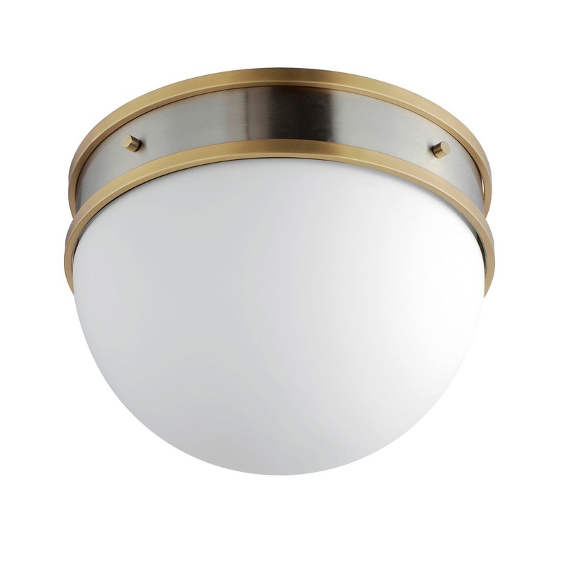 Duke One Light Flush Mount in Satin Nickel / Satin Brass