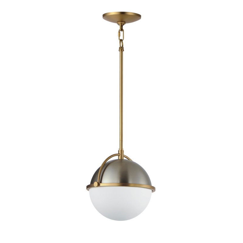 Duke One Light Pendant in Satin Nickel / Satin Brass