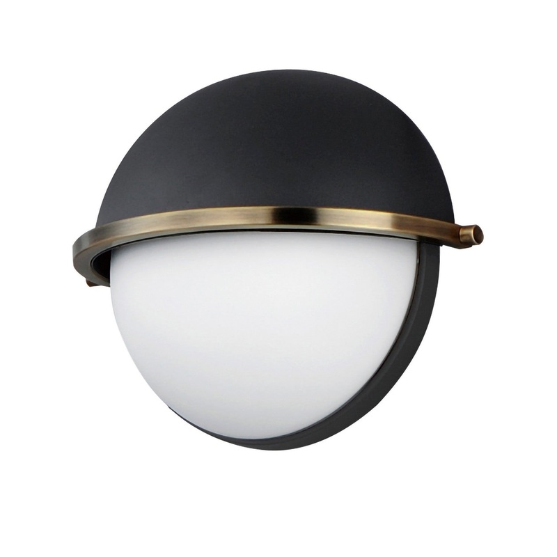 Duke One Light Wall Sconce in Black/Weathered Brass