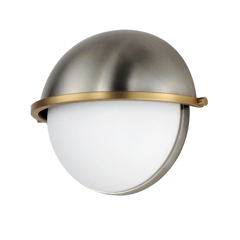Duke One Light Wall Sconce in Satin Nickel / Satin Brass