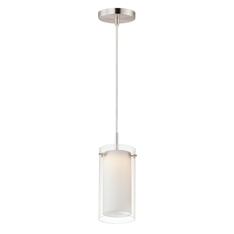 Duo LED Mini Pendant in Satin Nickel