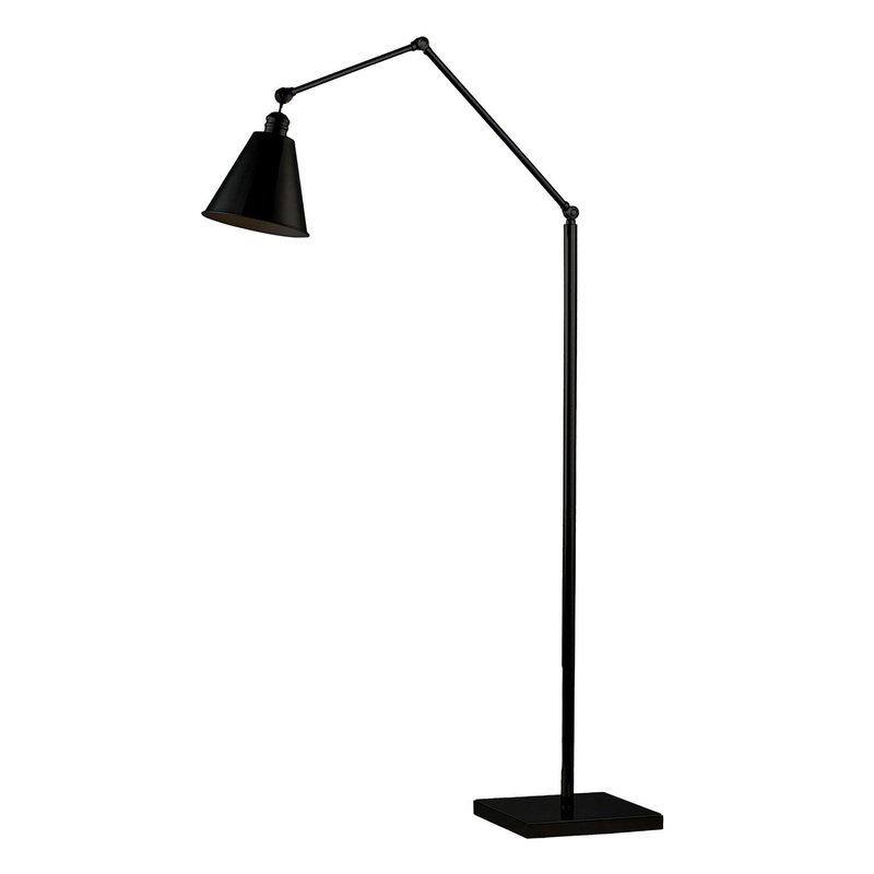 Library One Light Floor Lamp in Black