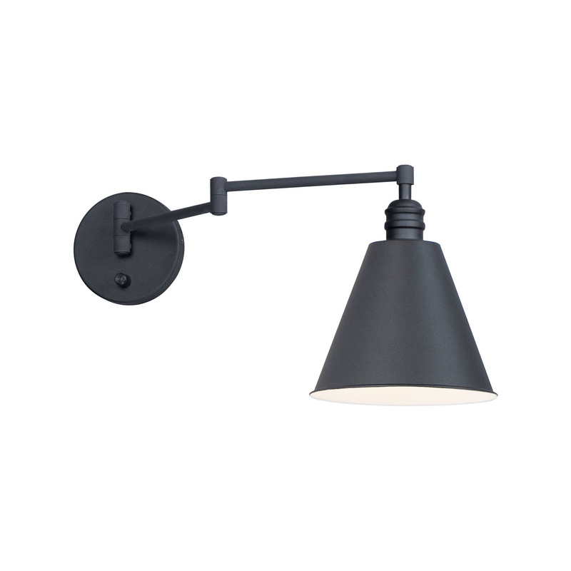 Library One Light Wall Sconce in Black