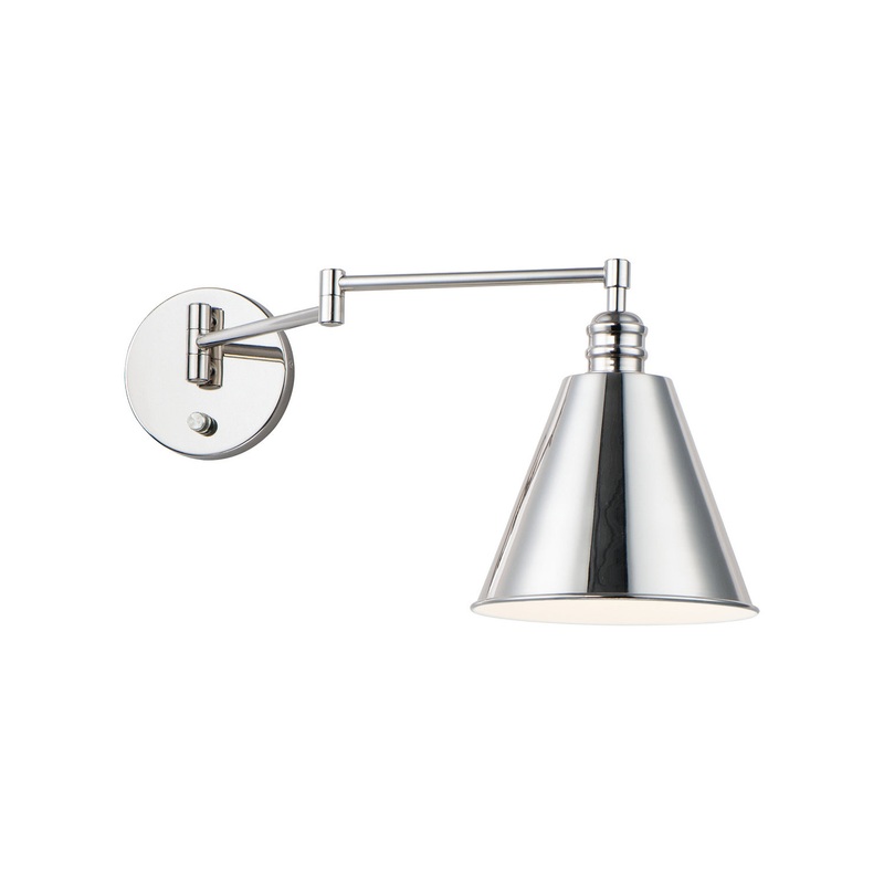 Library One Light Wall Sconce in Polished Nickel