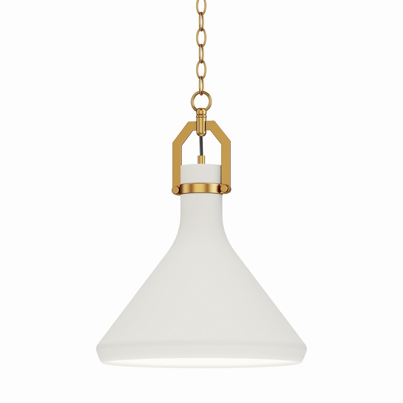 Lumi One Light Pendant in Satin Brass