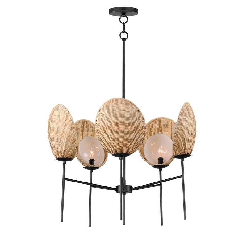 Maldives Five Light Chandelier in Black