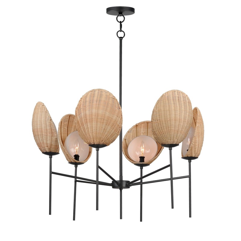Maldives Six Light Chandelier in Black