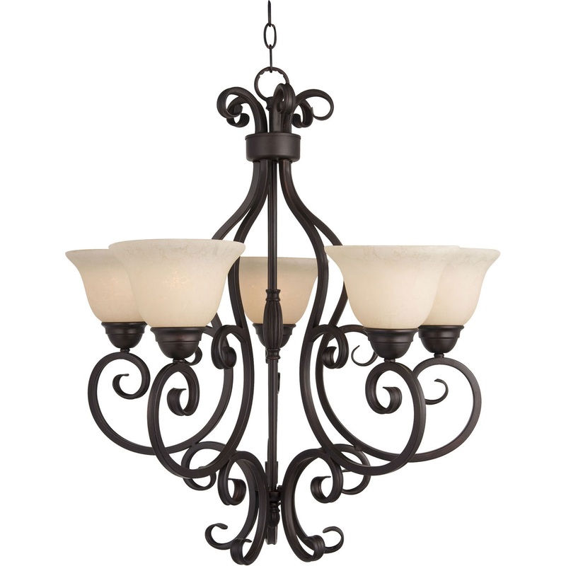 Manor Five Light Chandelier in Oil Rubbed Bronze