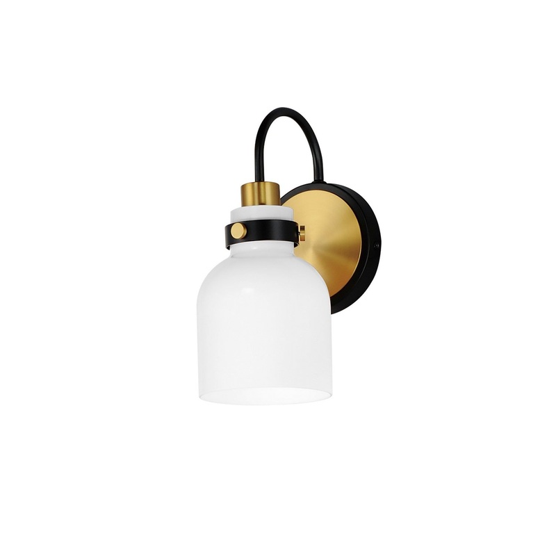 Milk One Light Wall Sconce in Satin Brass