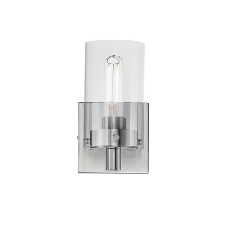 Pinn One Light Wall Sconce in Satin Nickel