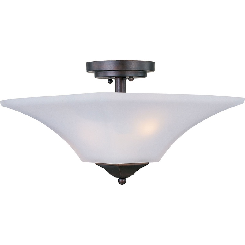 Aurora Two Light Semi-Flush Mount in Oil Rubbed Bronze