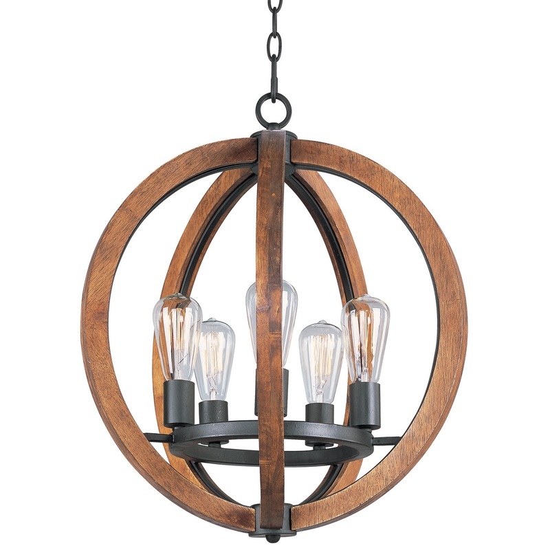 Bodega Bay Five Light Chandelier in Anthracite