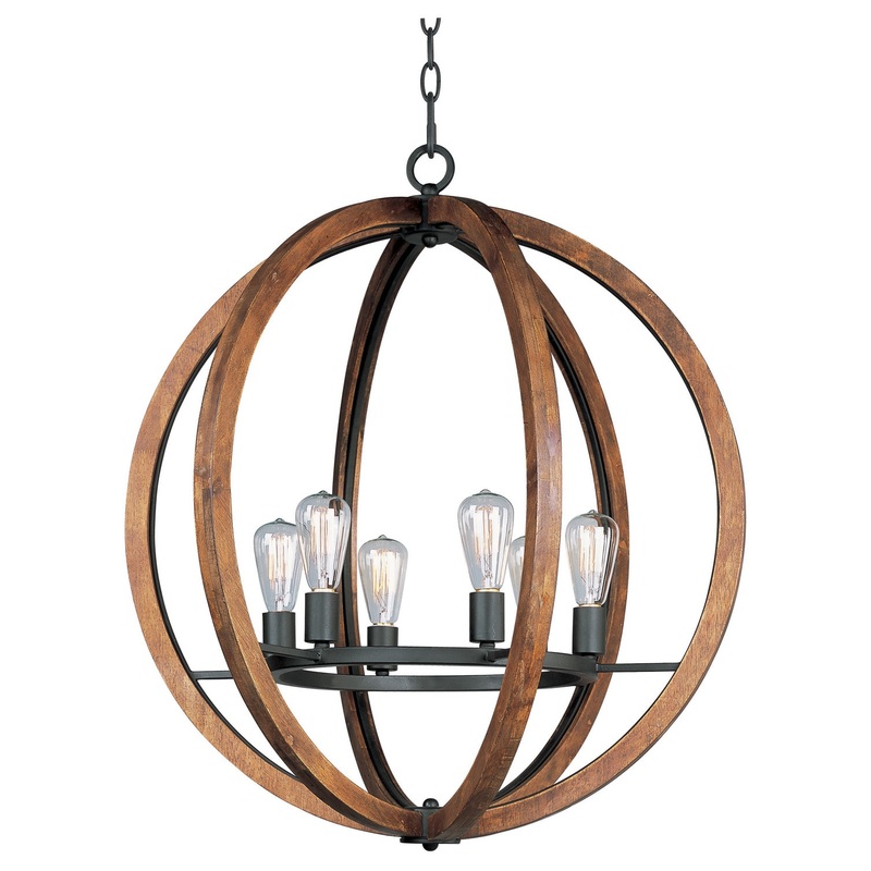 Bodega Bay Six Light Chandelier in Anthracite