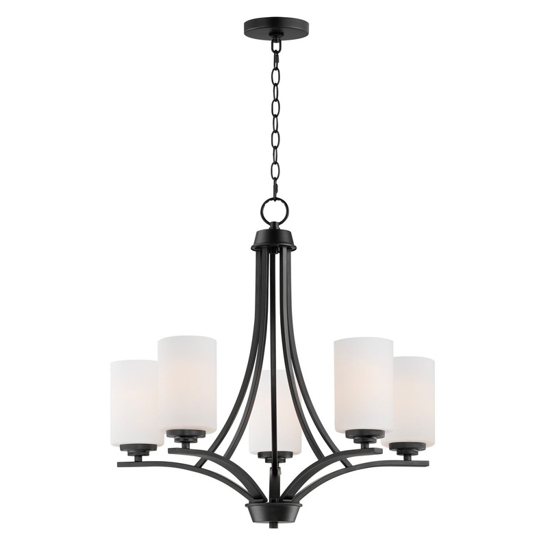 Deven Five Light Chandelier in Black
