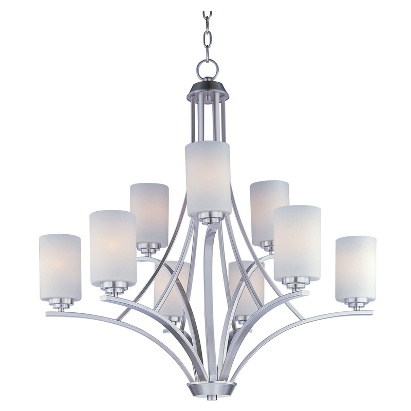 Deven Nine Light Chandelier in Satin Nickel
