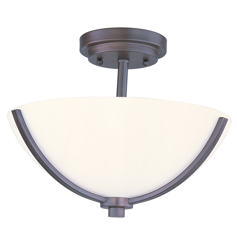 Deven Three Light Semi-Flush Mount in Oil Rubbed Bronze
