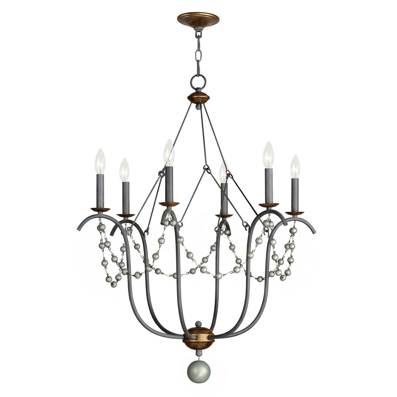 Formosa Six Light Chandelier in Golden Noir