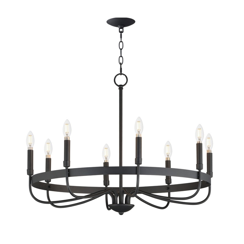 Frankie Eight Light Chandelier in Black