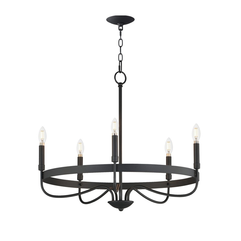 Frankie Five Light Chandelier in Black