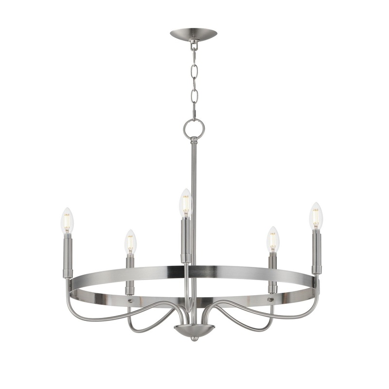 Frankie Five Light Chandelier in Satin Nickel