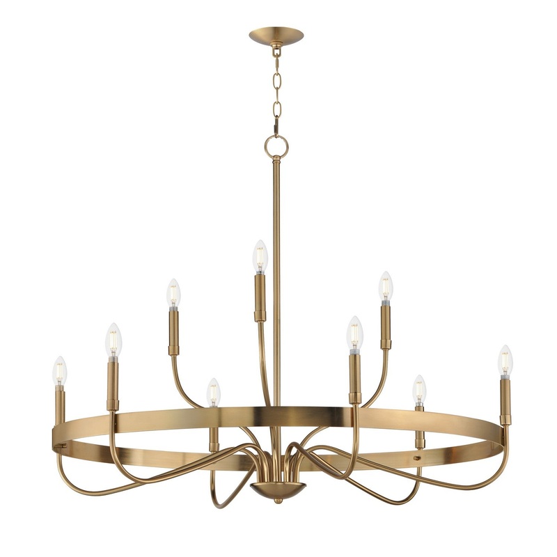 Frankie Nine Light Chandelier in Heritage