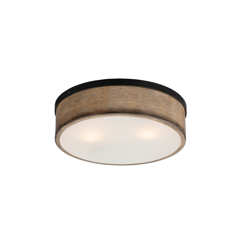 Franklin Two Light Flush Mount in Driftwood / Black