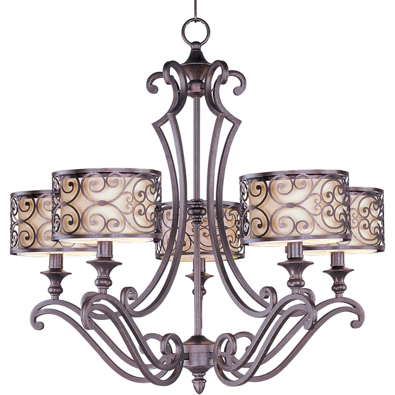 Mondrian Five Light Chandelier in Umber Bronze