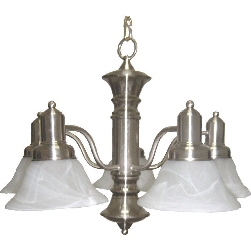 Newburg Five Light Chandelier in Satin Nickel