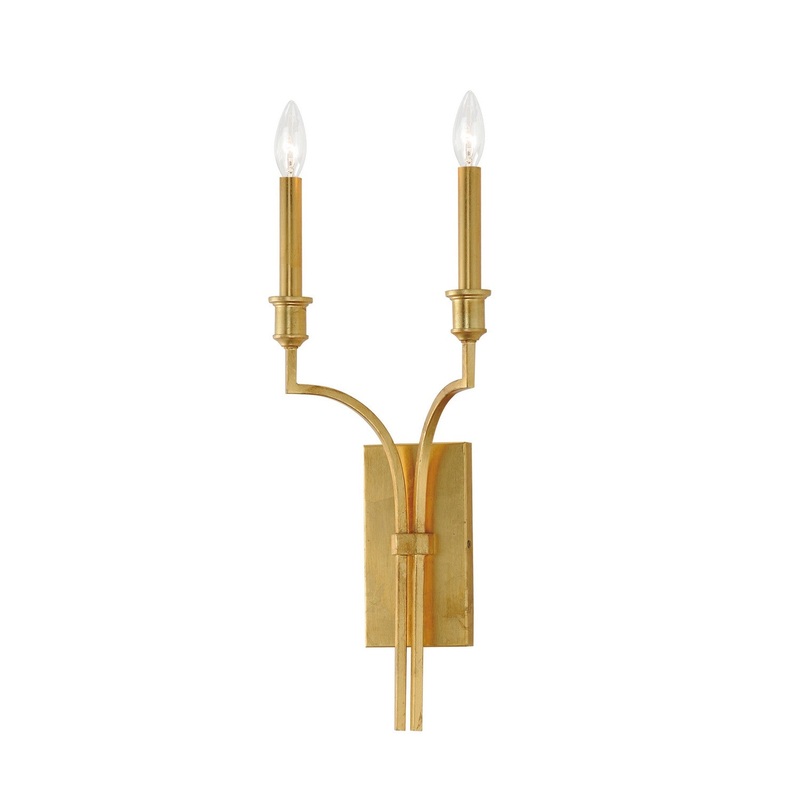 Normandy Two Light Wall Sconce in Gold Leaf