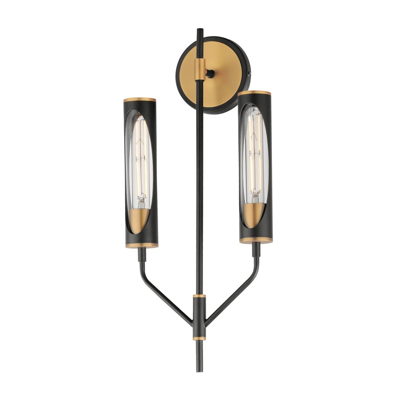 Regent LED Wall Sconce in Black / Antique Brass