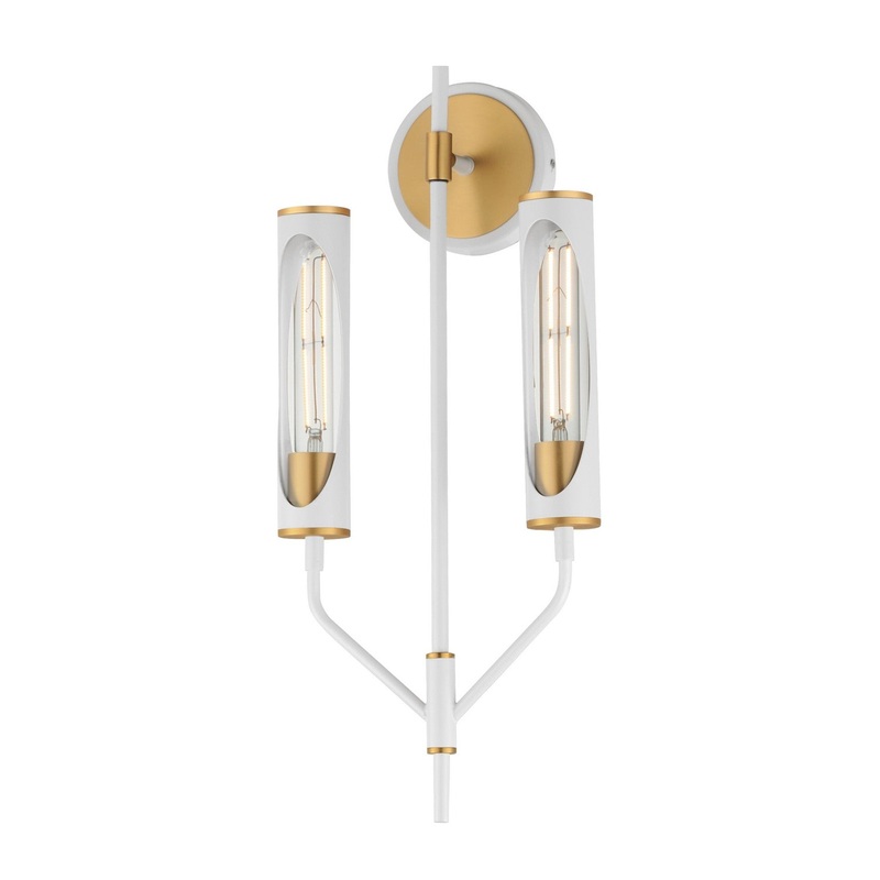 Regent LED Wall Sconce in Light French Gray / Natural Aged Brass
