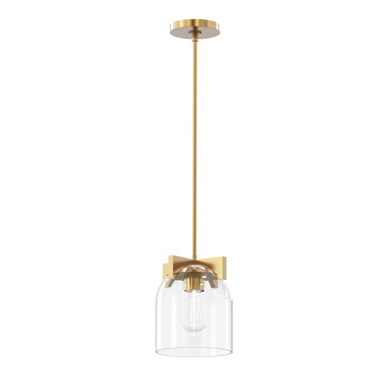 Scoop One Light Pendant in Natural Aged Brass