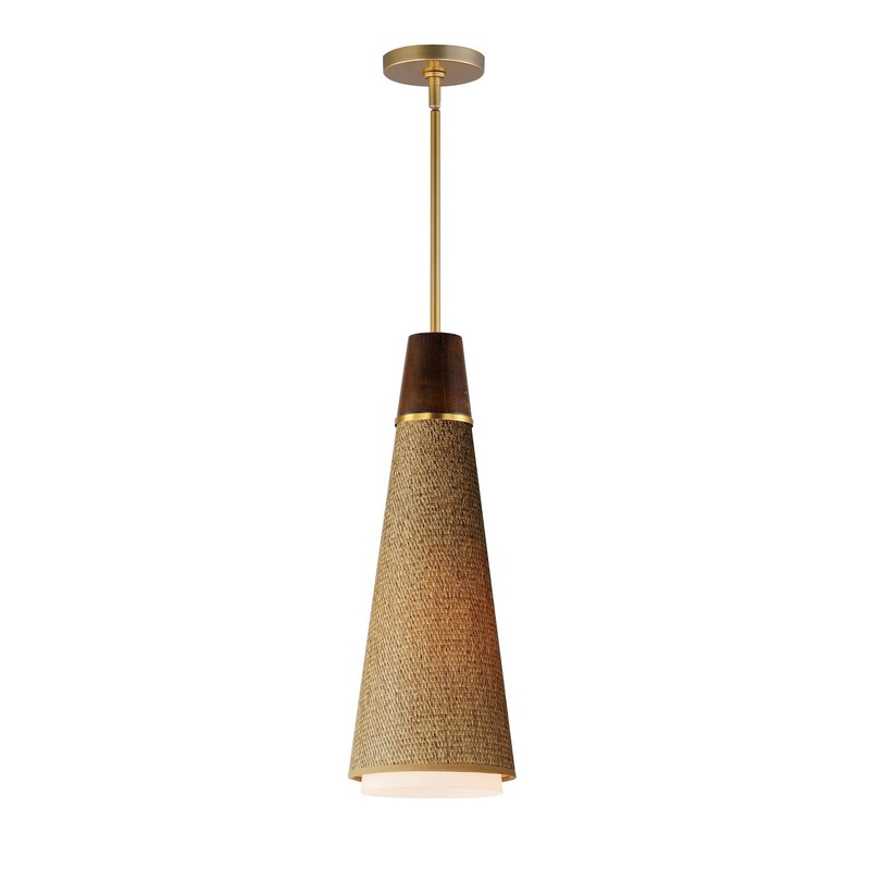 Sumatra One Light Pendant in Natural Aged Brass
