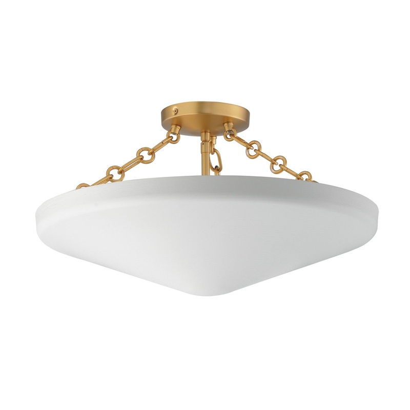 Artemis Three Light Flush Mount in Natural Aged Brass
