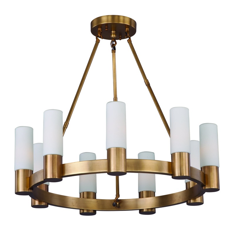 Contessa Nine Light Chandelier in Natural Aged Brass