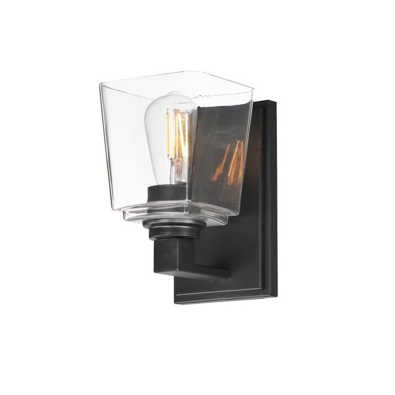 Cubos One Light Wall Sconce in Black