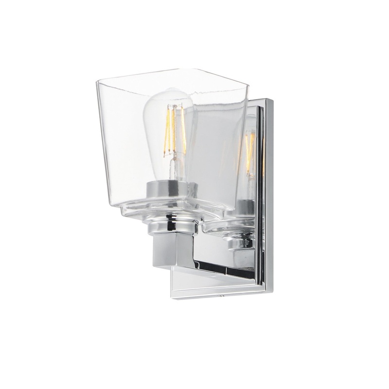 Cubos One Light Wall Sconce in Polished Chrome