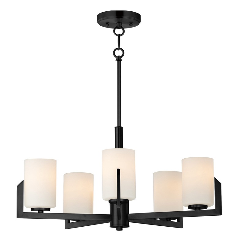 Dart Five Light Chandelier in Black