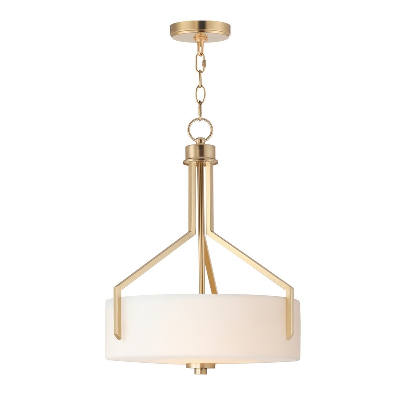Dart Three Light Pendant in Satin Brass