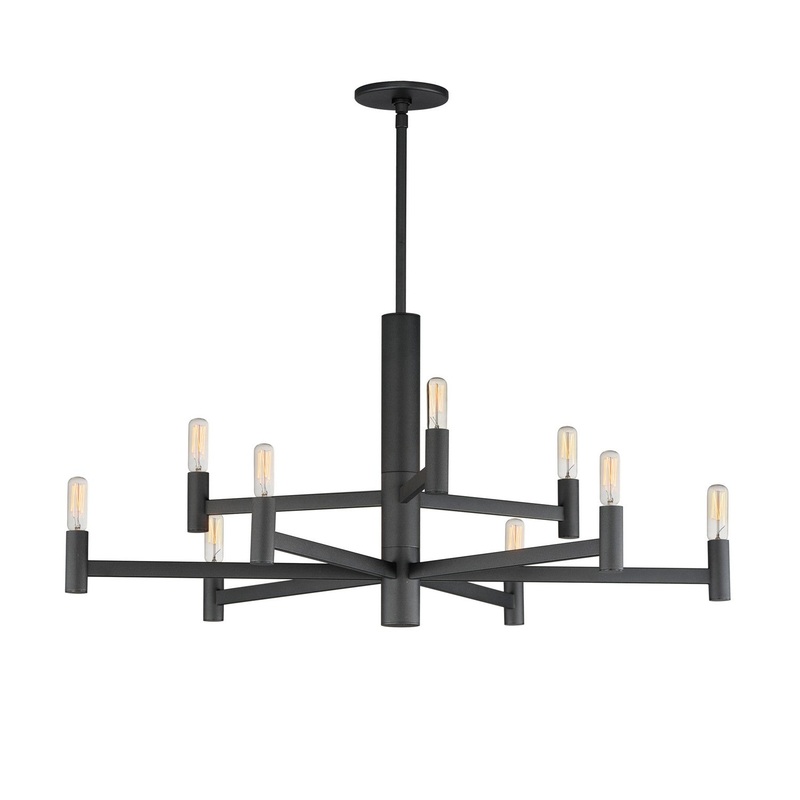 Emana Nine Light Chandelier in Black