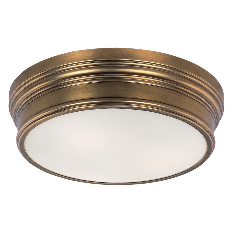 Fairmont Three Light Flush Mount in Natural Aged Brass
