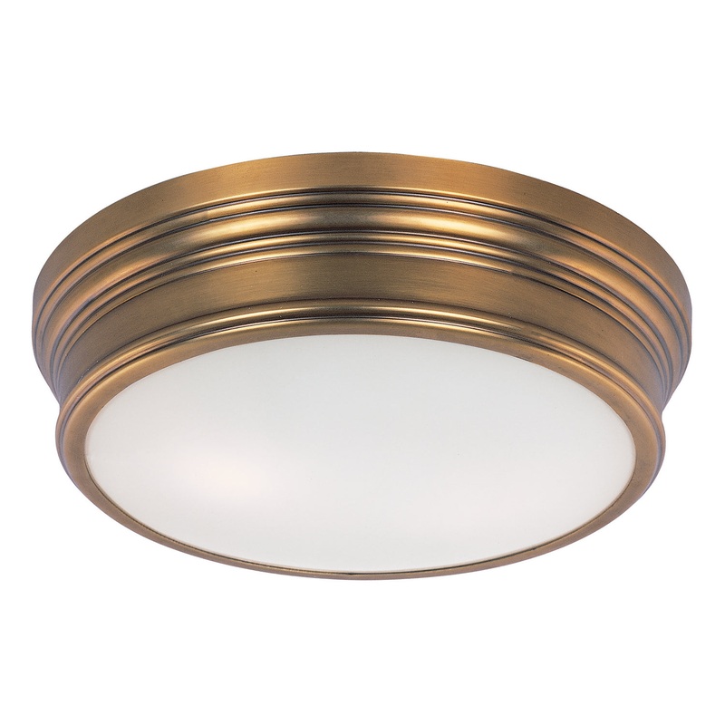 Fairmont Two Light Flush Mount in Natural Aged Brass