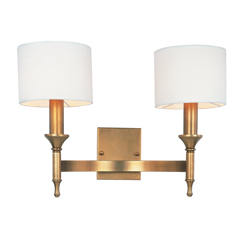 Fairmont Two Light Wall Sconce in Natural Aged Brass