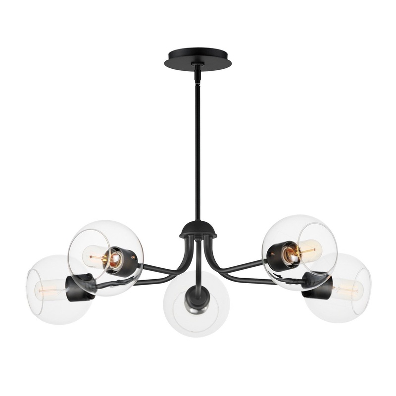 Knox Five Light Chandelier in Black