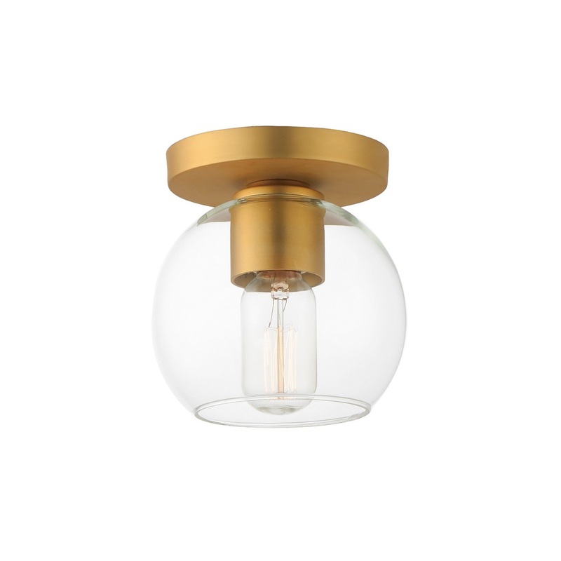 Knox One Light Flush Mount in Natural Aged Brass