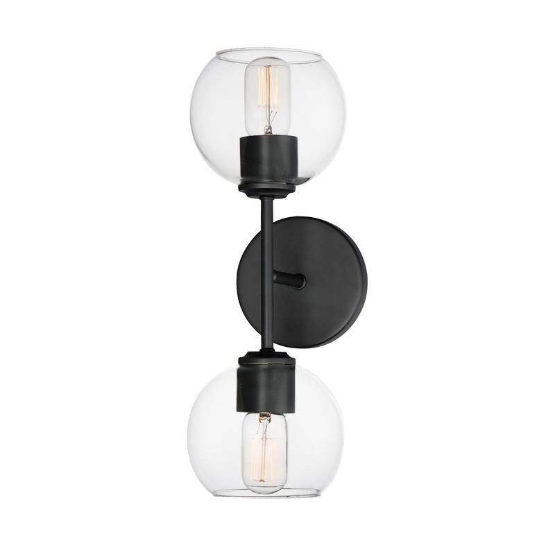 Knox Two Light Wall Sconce in Black