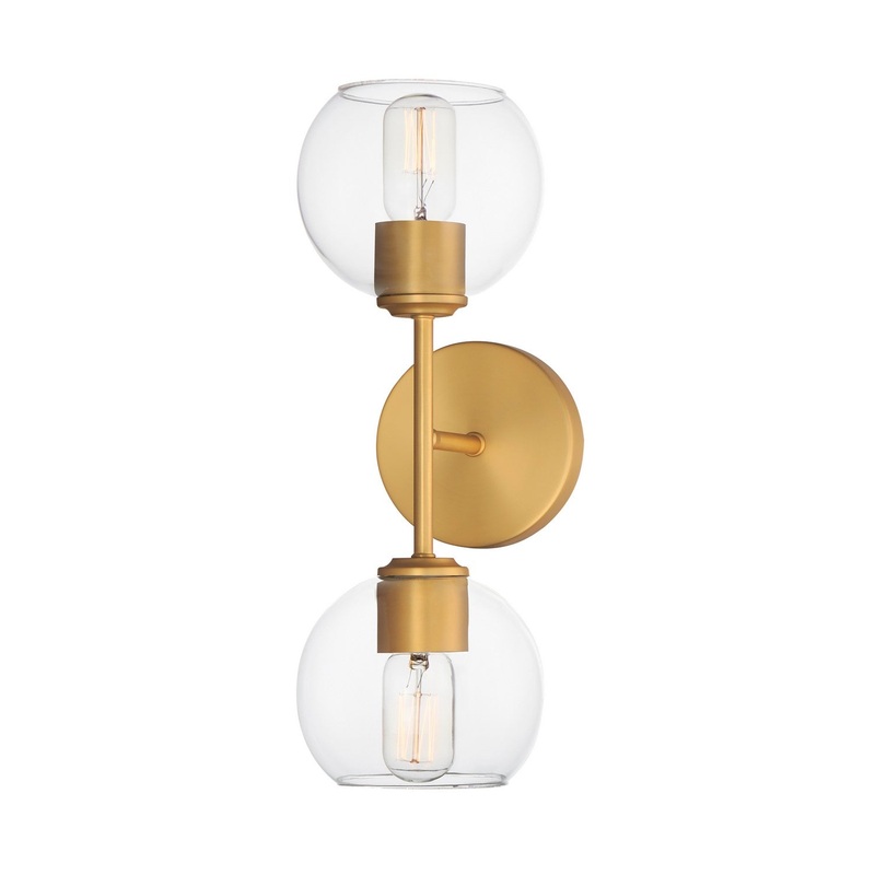 Knox Two Light Wall Sconce in Natural Aged Brass