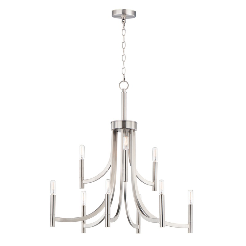 Lyndon Nine Light Chandelier in Satin Nickel